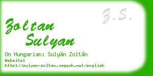 zoltan sulyan business card